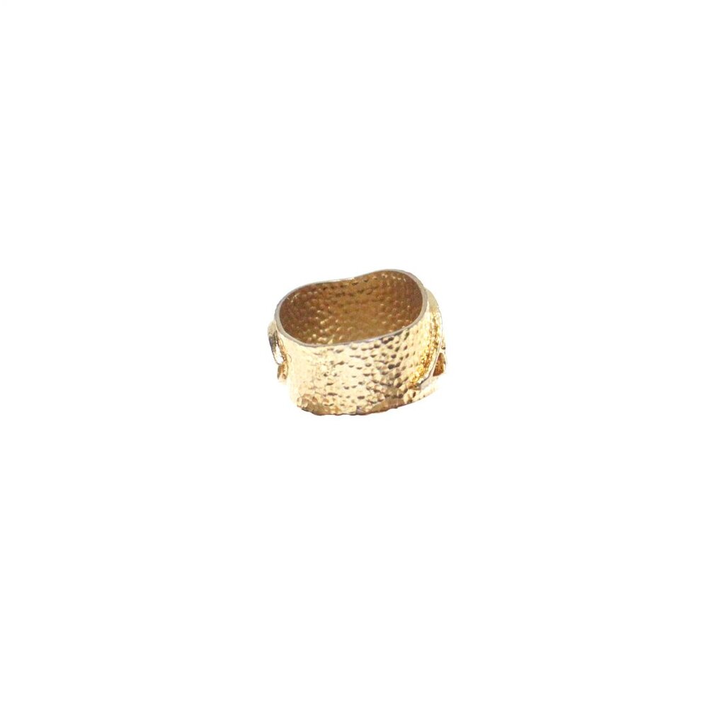 PINK PEARLS GOLDEN LEAF RING - Picture 2 of 3
